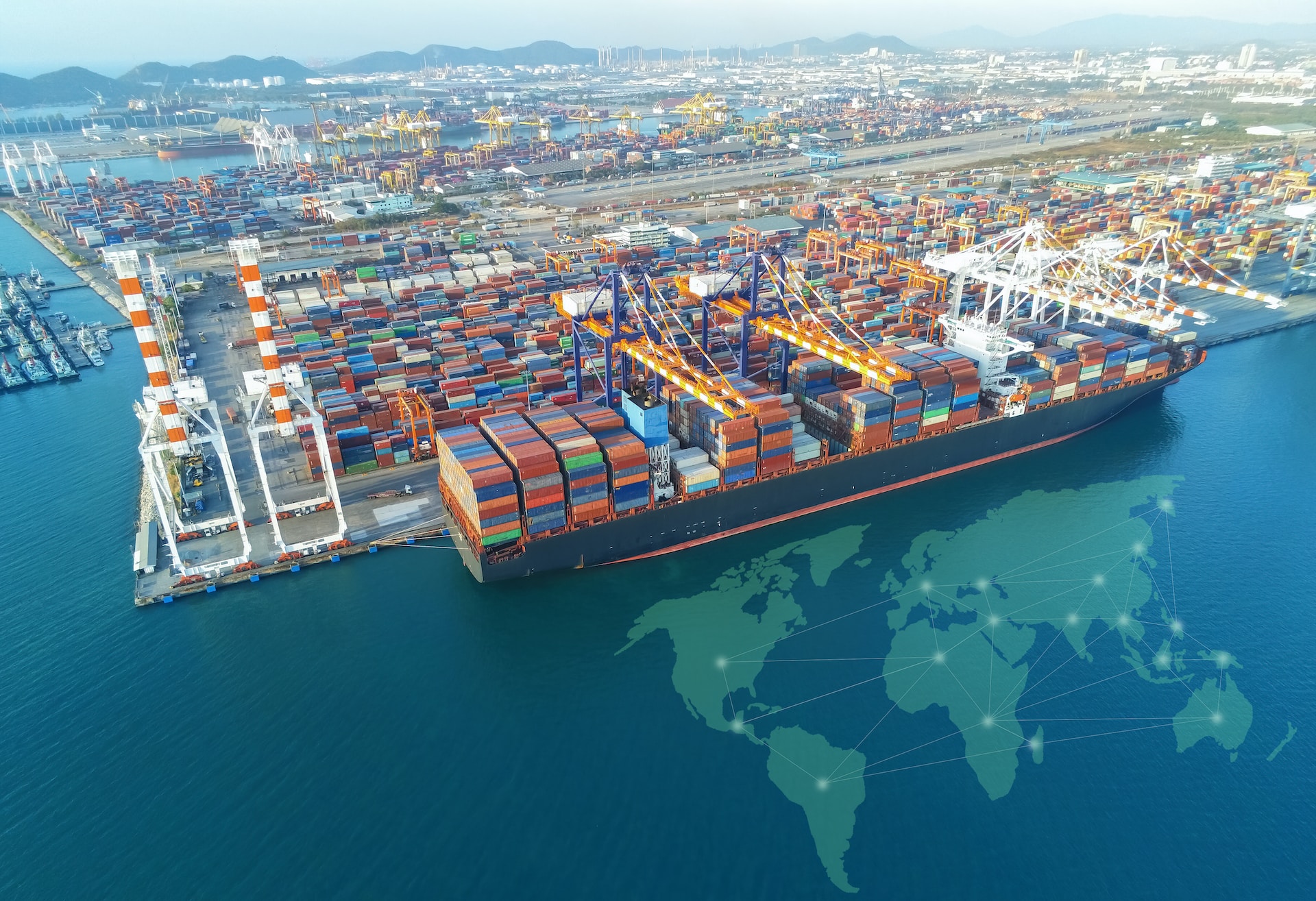 container ship at dock